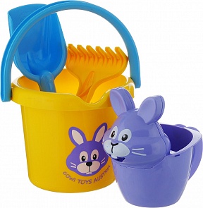 Набор для игры на пляже – Зайчик, с ведерком, формочками и лопаткой (Gowi, 558-17)